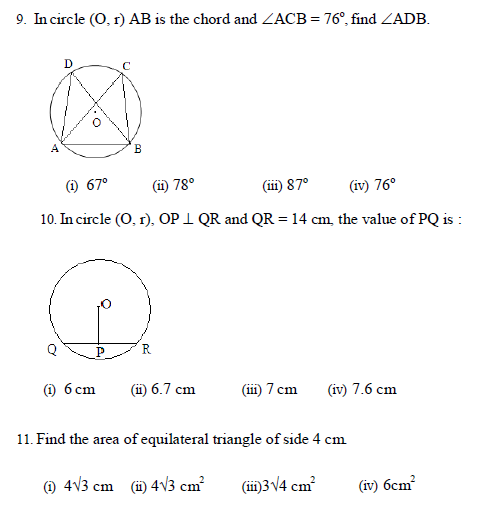 CBSE Class 9 Quantitative Stand Alone MCQs