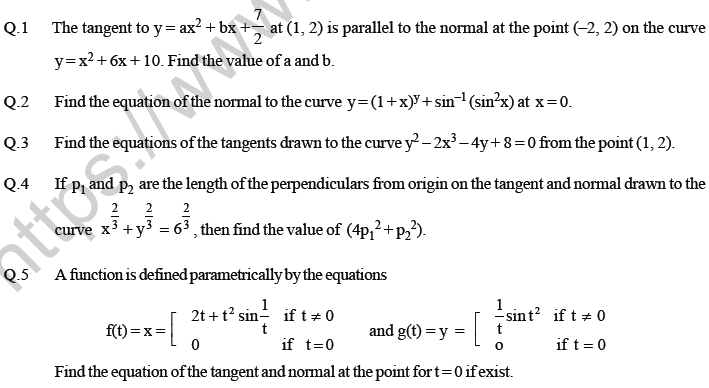 JEE Mathematics Application of Derivatives MCQs Set A-24