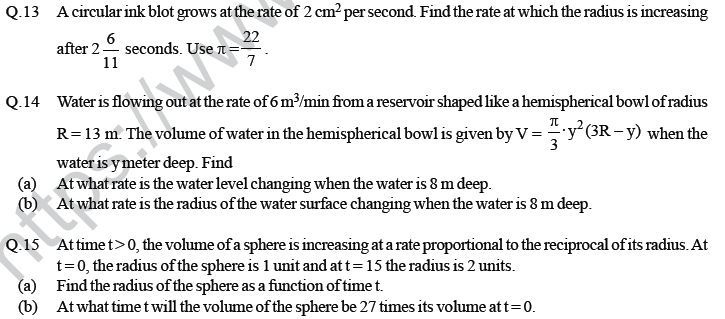 JEE Mathematics Application of Derivatives MCQs Set A-26