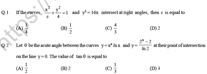 JEE Mathematics Application of Derivatives MCQs Set A-3