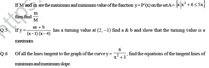 JEE Mathematics Application of Derivatives MCQs Set A-33