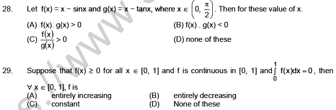 JEE Mathematics Application of Derivatives MCQs Set B-5