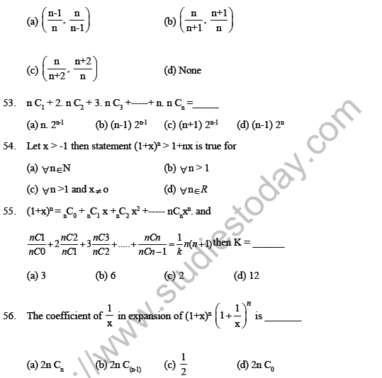 JEE Mathematics Binomial Theorem MCQs Set A-13