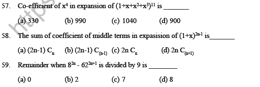 JEE Mathematics Binomial Theorem MCQs Set A-14