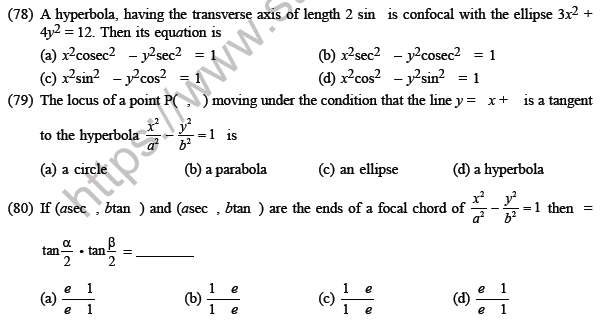 JEE Mathematics Circle and Conic Section MCQs Set A-16