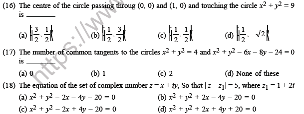 JEE Mathematics Circle and Conic Section MCQs Set A-2