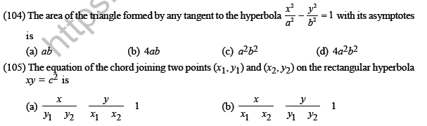 JEE Mathematics Circle and Conic Section MCQs Set A-22