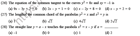 JEE Mathematics Circle and Conic Section MCQs Set A-4