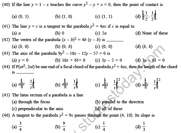 JEE Mathematics Circle and Conic Section MCQs Set A-7