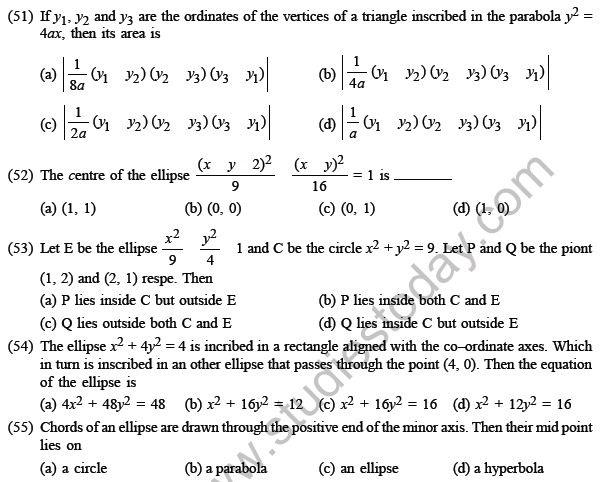 JEE Mathematics Circle and Conic Section MCQs Set A-9