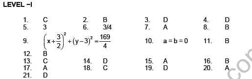 JEE Mathematics Circle and Conic Section MCQs SetB-level1ans