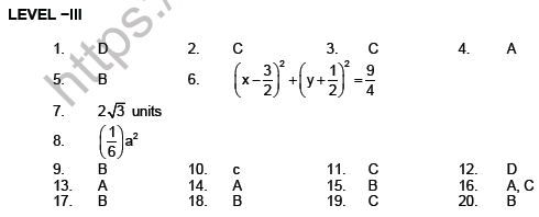 JEE Mathematics Circle and Conic Section MCQs SetB-level3-Ans