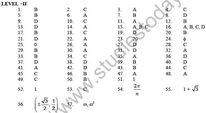 JEE Mathematics Complex Numbers MCQs Set C-ansL2