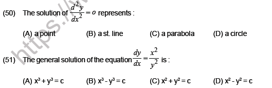 JEE Mathematics Differential Equations MCQs Set B-12