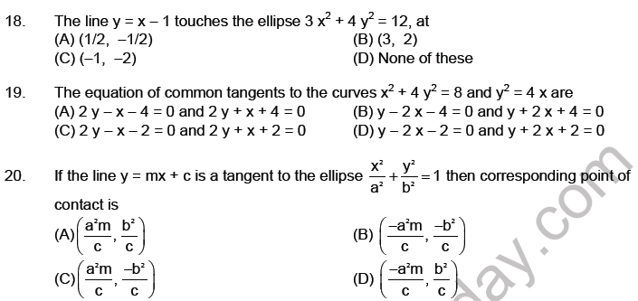 JEE Mathematics Ellipse MCQs Set A-Lev-2-3