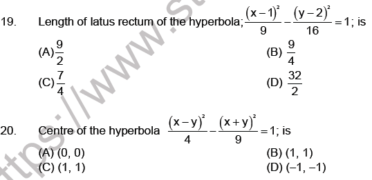 JEE Mathematics Hyperbola MCQs Set A-5