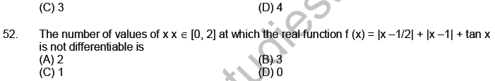 JEE Mathematics Limits Continuity and Differentiability MCQs Set A-6