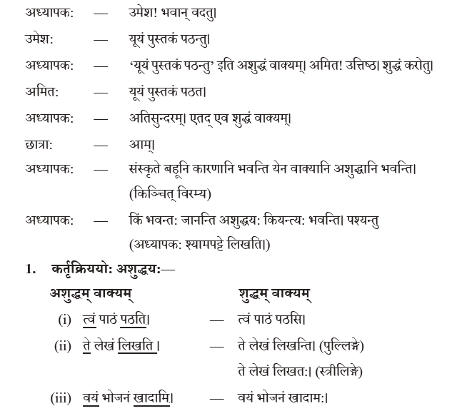 NCERT Class 10 Sanskrit Abhyaswaan Bhav Ashuddhisansodhanam