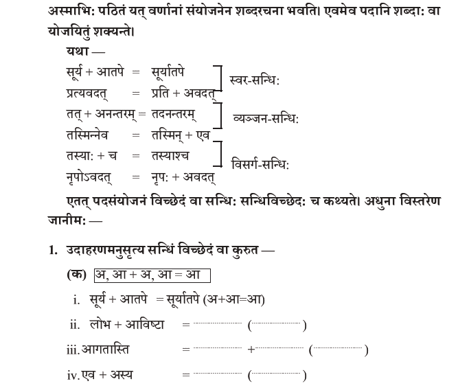 NCERT Class 9 Sanskrit Abhyaswaan Bhav Sandhi
