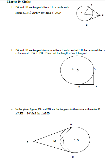 CBSE Class 10 Maths HOTs Circles