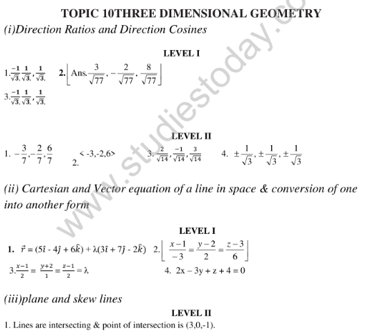 CBSE_ Class_12_Mathematics_Three_Dimensional_Geometry_1