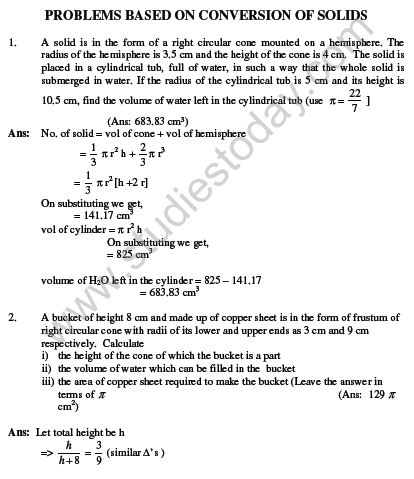 CBSE_Class_10_Math_PROBLEMS_BASED ON_CONVERSION_OF_SOLIDS_1