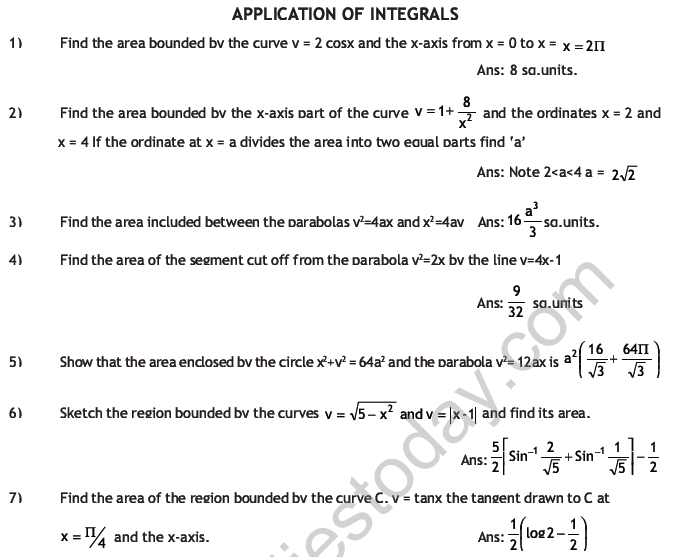 Mathematics Ncert Exemplar class 12th, Chapter Integrals