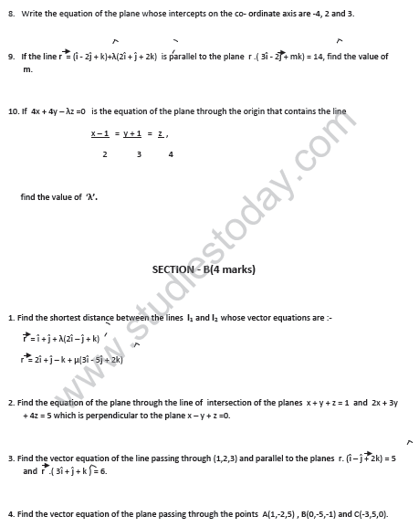 CBSE_Class_12_mathematics_3_Dimensional_Geometry_Set_B_2