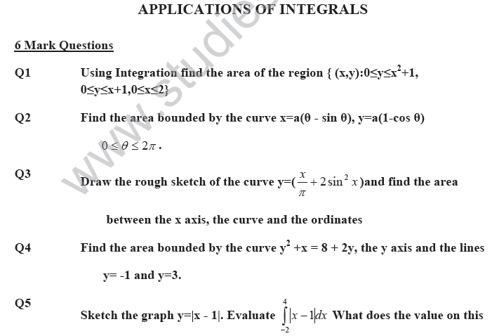 CBSE_Class_12_mathematics_Application_of_integrals _Set_B_1