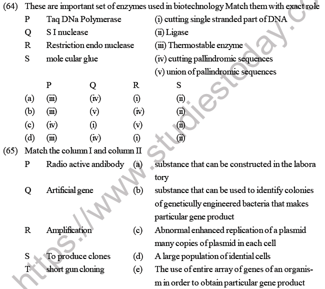 NEET Biology Biotechnology Principles and Processes MCQs-3