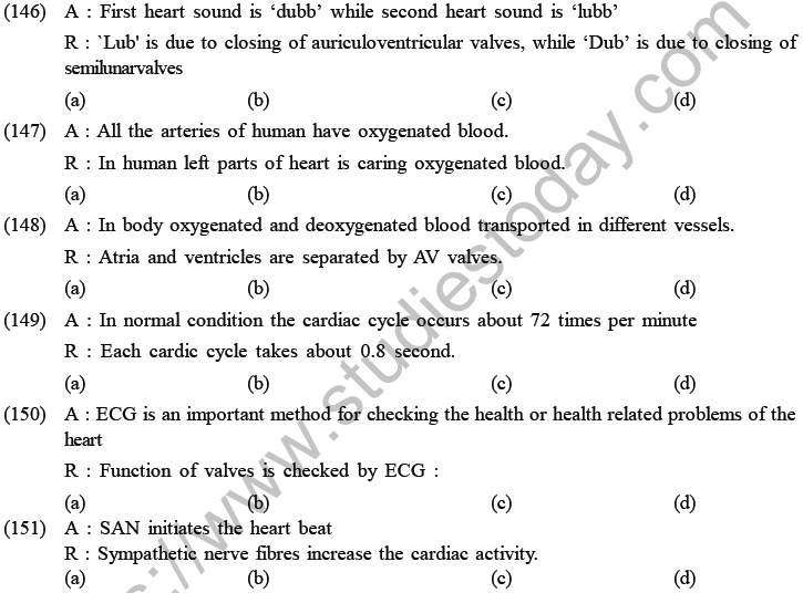 NEET Biology Body Fluids and Circulation MCQs Set A-8