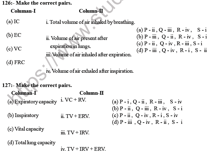 NEET Biology Breathing and Exchange of Gases MCQs Set A-