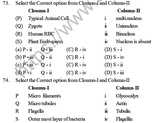 NEET Biology Cell Structure MCQ-2