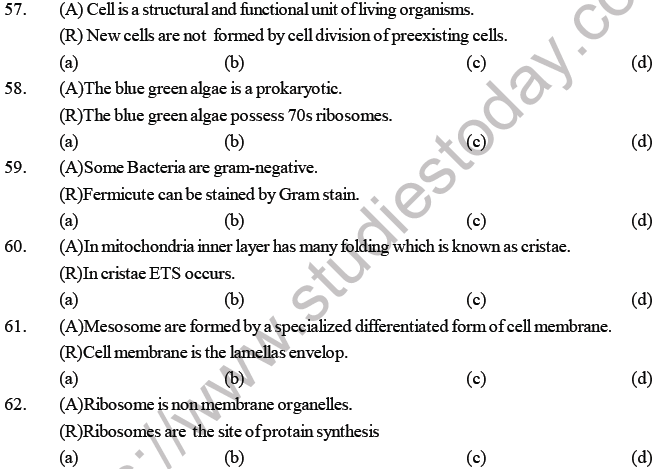 NEET Biology Cell Structure MCQ