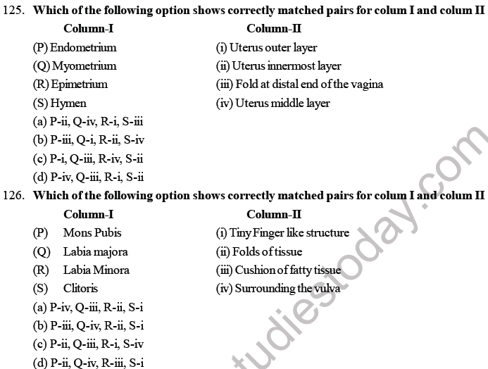 NEET Biology Human Reproduction MCQs Set B-1