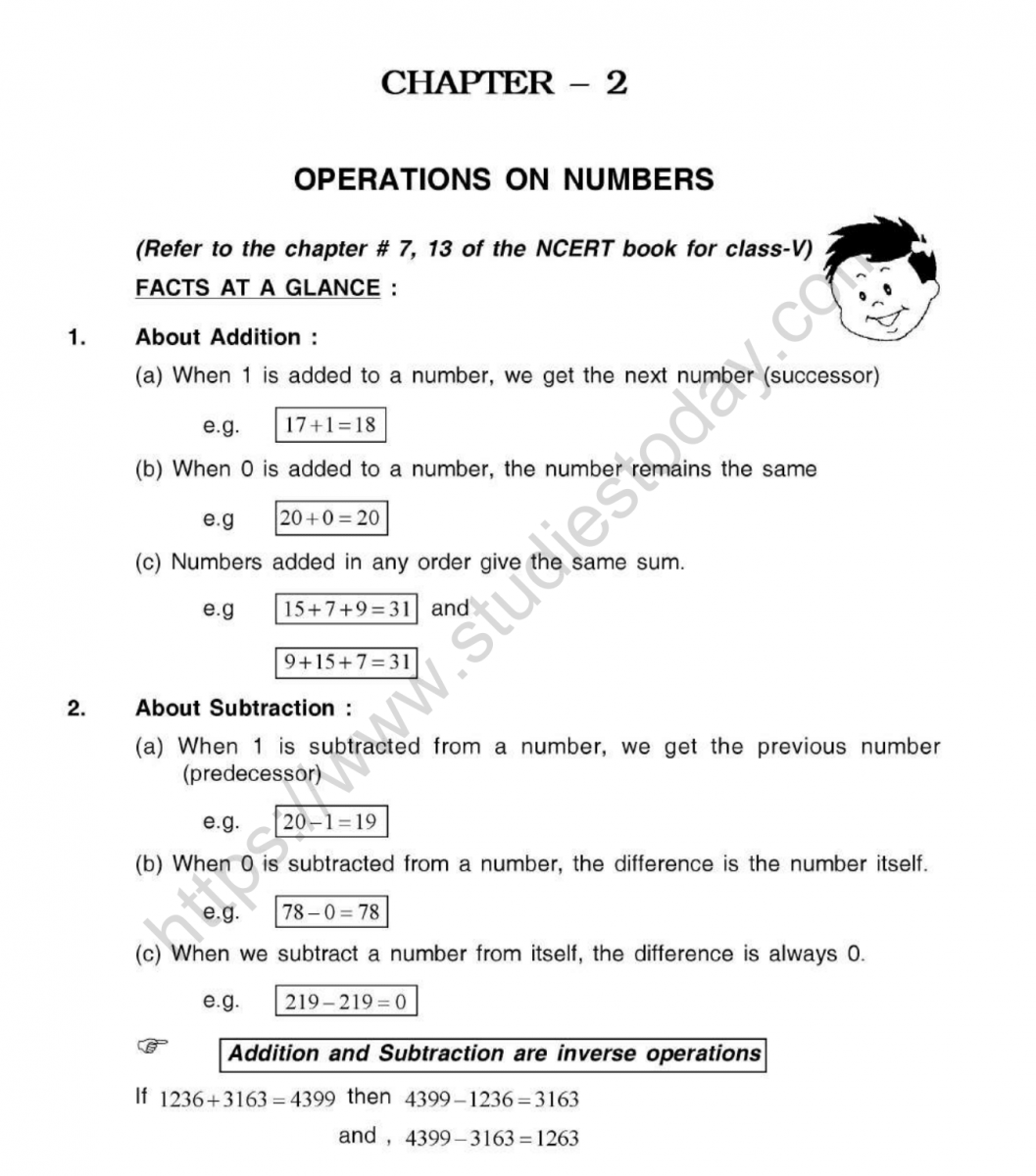 CBSE Class 20 Mental Maths Operations On Numbers Worksheet Intended For Operations With Integers Worksheet Pdf