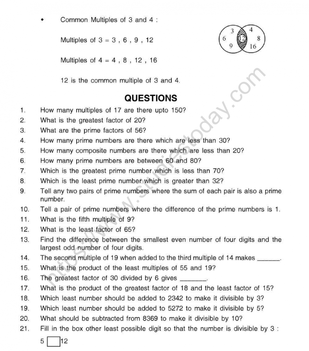 factors-and-multiples-worksheets