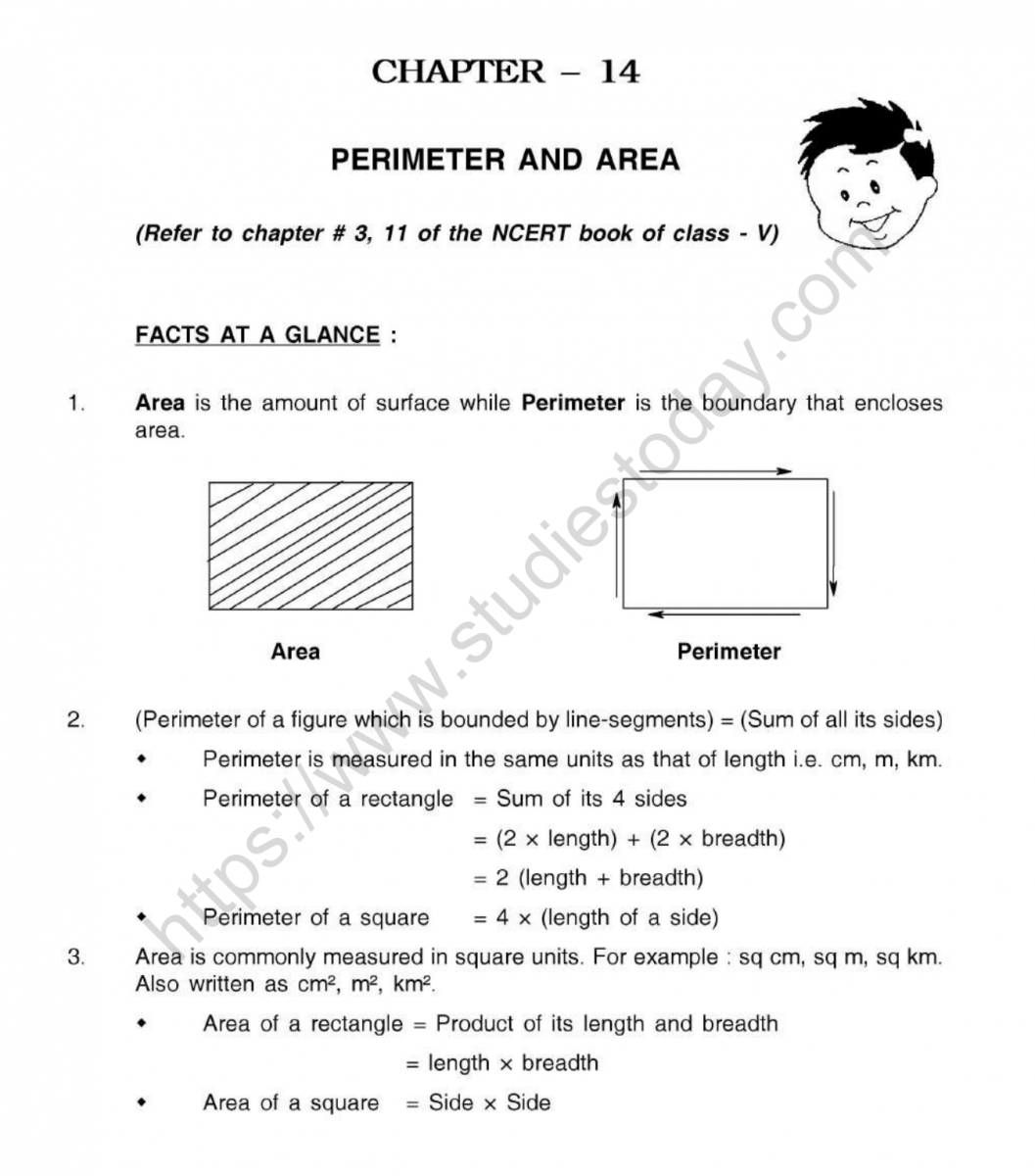 cbse class 5 mental maths perimeter and area worksheet