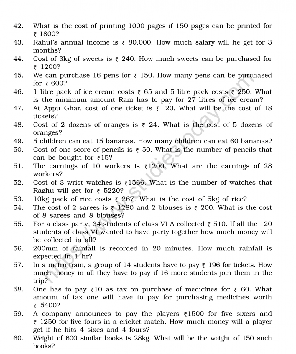 CBSE Class 22 Mental Maths Ratio And Proportion Worksheet With Regard To Ratio And Proportion Worksheet Pdf