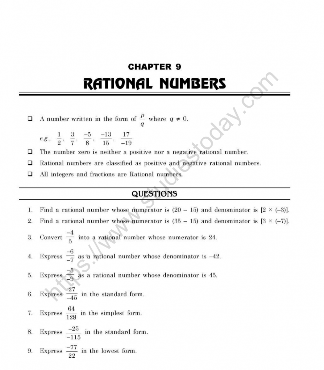 Rational Numbers Word Problems Worksheet Grade 7 Pdf With Answers