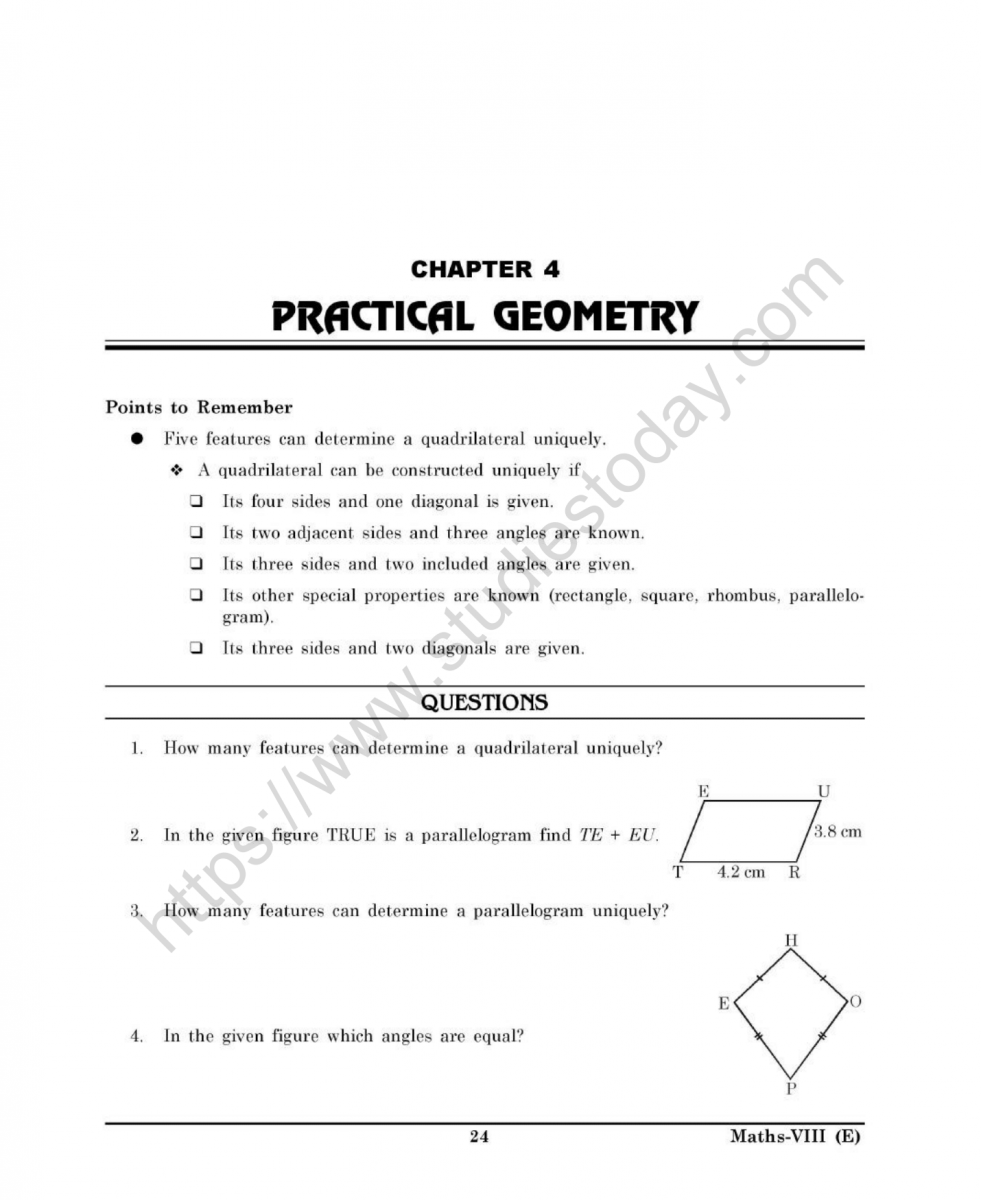 cbse class 8 mental maths practical geometry worksheet