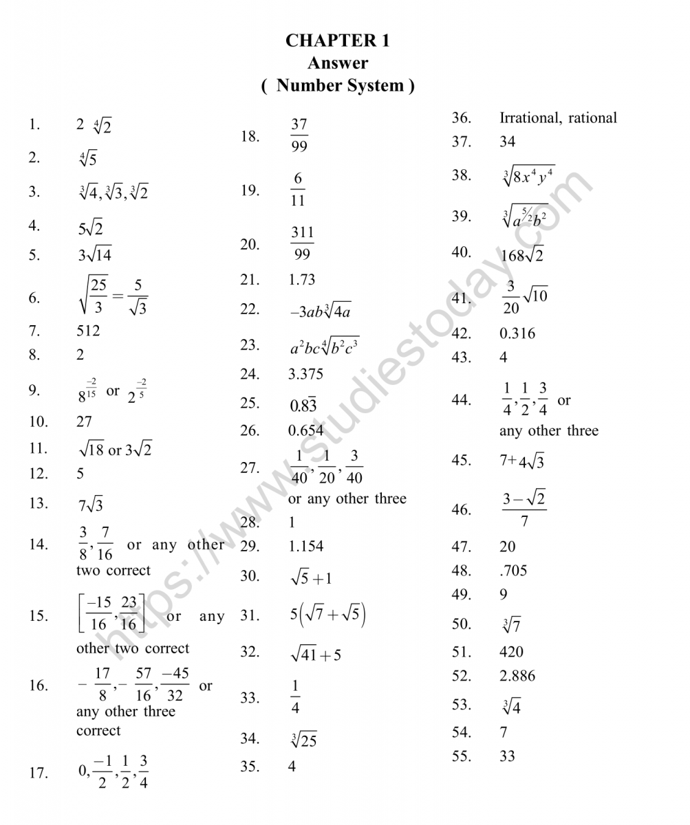 CBSE Class 20 Mental Maths Number System Worksheet With Regard To The Number System Worksheet