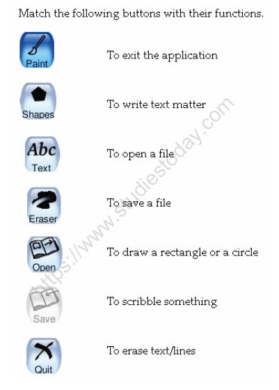 CBSE Class 1 Computer Science Worksheet - Open an existing Paint application 