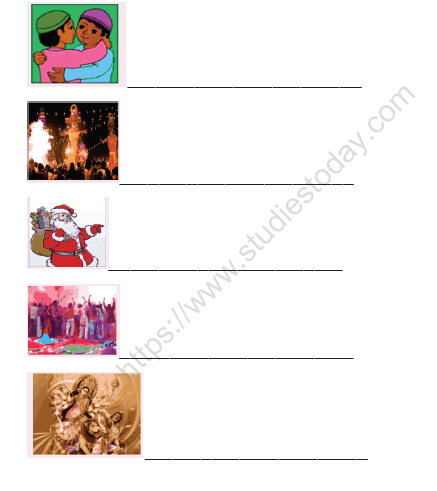 CBSE Class 1 EVS Worksheet - Festivals 1