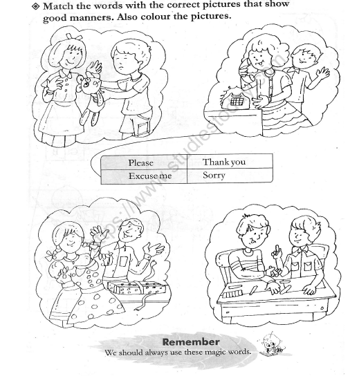 CBSE Class 1 EVS Worksheet - Good Manners