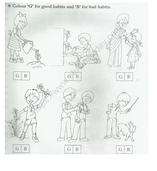 CBSE Class 1 EVS Worksheet - Habits