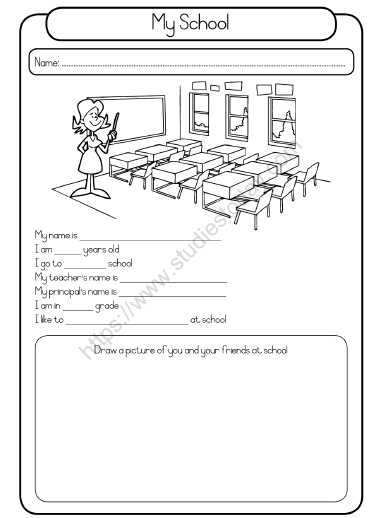 CBSE Class 1 EVS Worksheet - My School 4