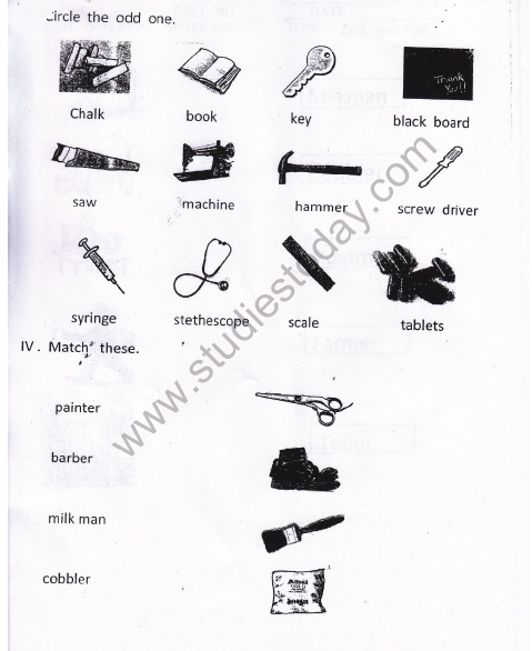 CBSE Class 1 EVS Worksheet - Our Helpers 4