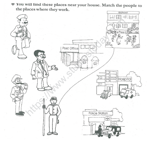 CBSE Class 1 EVS Worksheet - Places near House 1