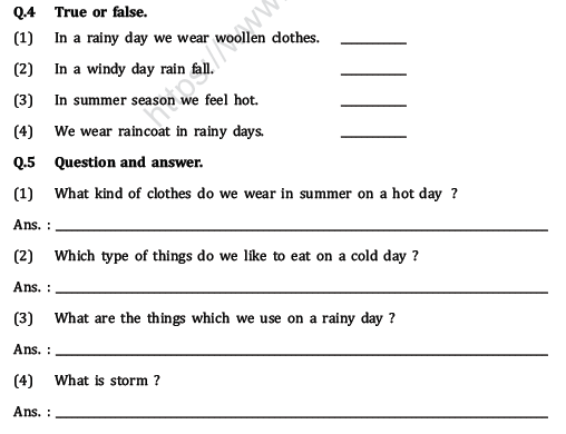 CBSE Class 1 EVS Worksheet - Revision Worksheet (2) 2